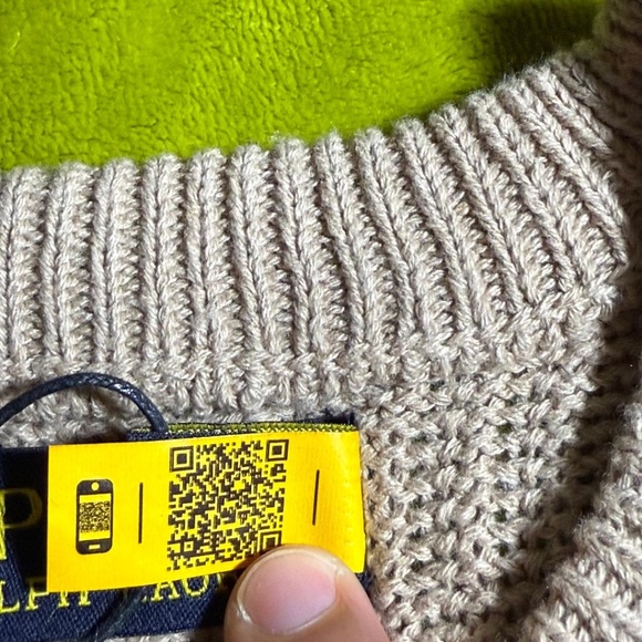 NWT Polo Ralph Lauren Men's Cotton Knit Crewneck Sweater  Light Brown Large - Picture 5 of 13